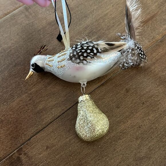 Anthropologie Glass Partridge with Pear Ornament - Picture 4 of 5